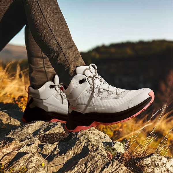 Women's Water-Resistant Lightweight Hiking Boots - GREY PINK - 9
